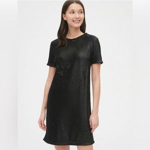 GAP Black Sequin Midi Dress